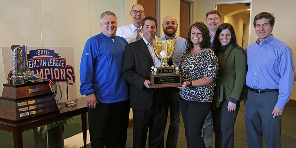 Texas Rangers won the Budweiser Good Sport Designated Driver Challenge. The Rangers and their designated driver program partners - DNC Sportservice, Ben E.Keith and Budweiser - were recognized by TEAM Coalition on March 7, 2013.