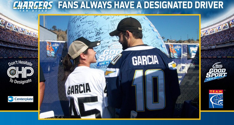 Responsible San Diego Chargers Fans Rewarded at Bud Light Good Sport Designated Driver Challenge Rivalry Game