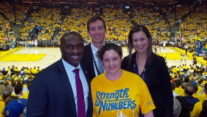 (l to r: Jerome Pickett, NBA Senior Vice President of Security and Chief Security Officer; Alex Ozenberger, TEAM Coalition Event Manager; Elyssa Eldridge, Golden State Warriors Designated Driver for the Season; Abeer Klosk, NBA Senior Analyst